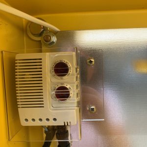 The temperature control for the heating system inside a Turtle defib cabinet