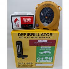 Defibrillator Cabinet Heartsine 350P and Rapidstop Bleed Control kit