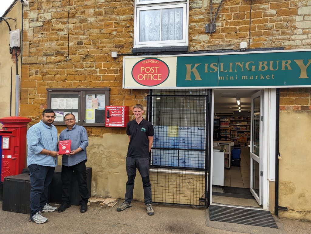 Mike Dowson, Founder and MD of Turtle, at Kislingbury Post Office, Northamptonshire with an installed bleed control cabinet 