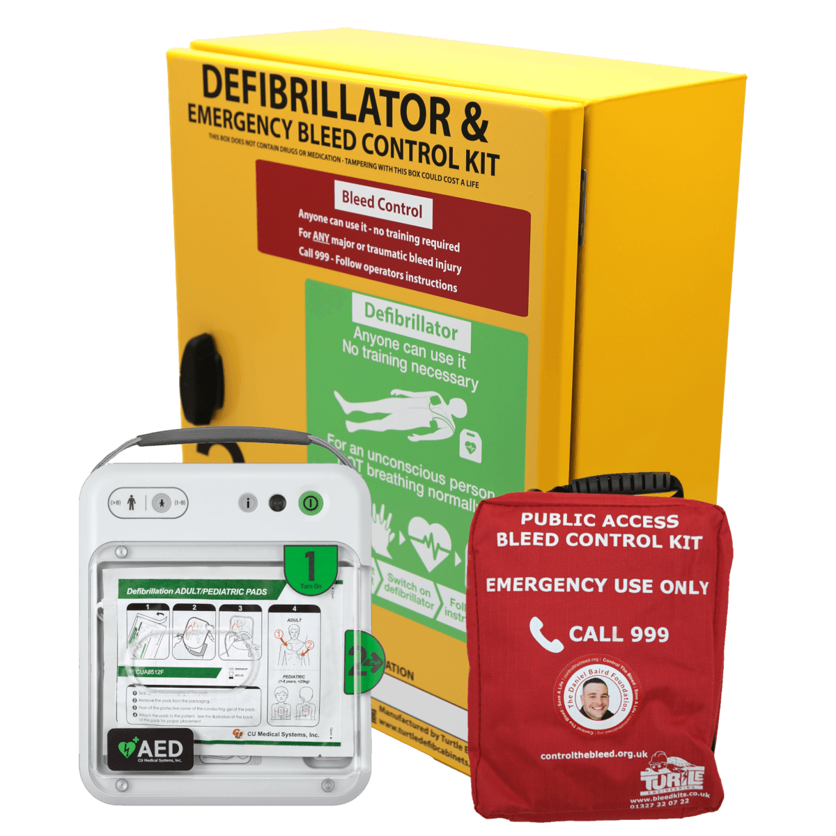 AWC003 Defibrillator Cabinet, IPAD NFK200 AED & Bleed Control Kit ...
