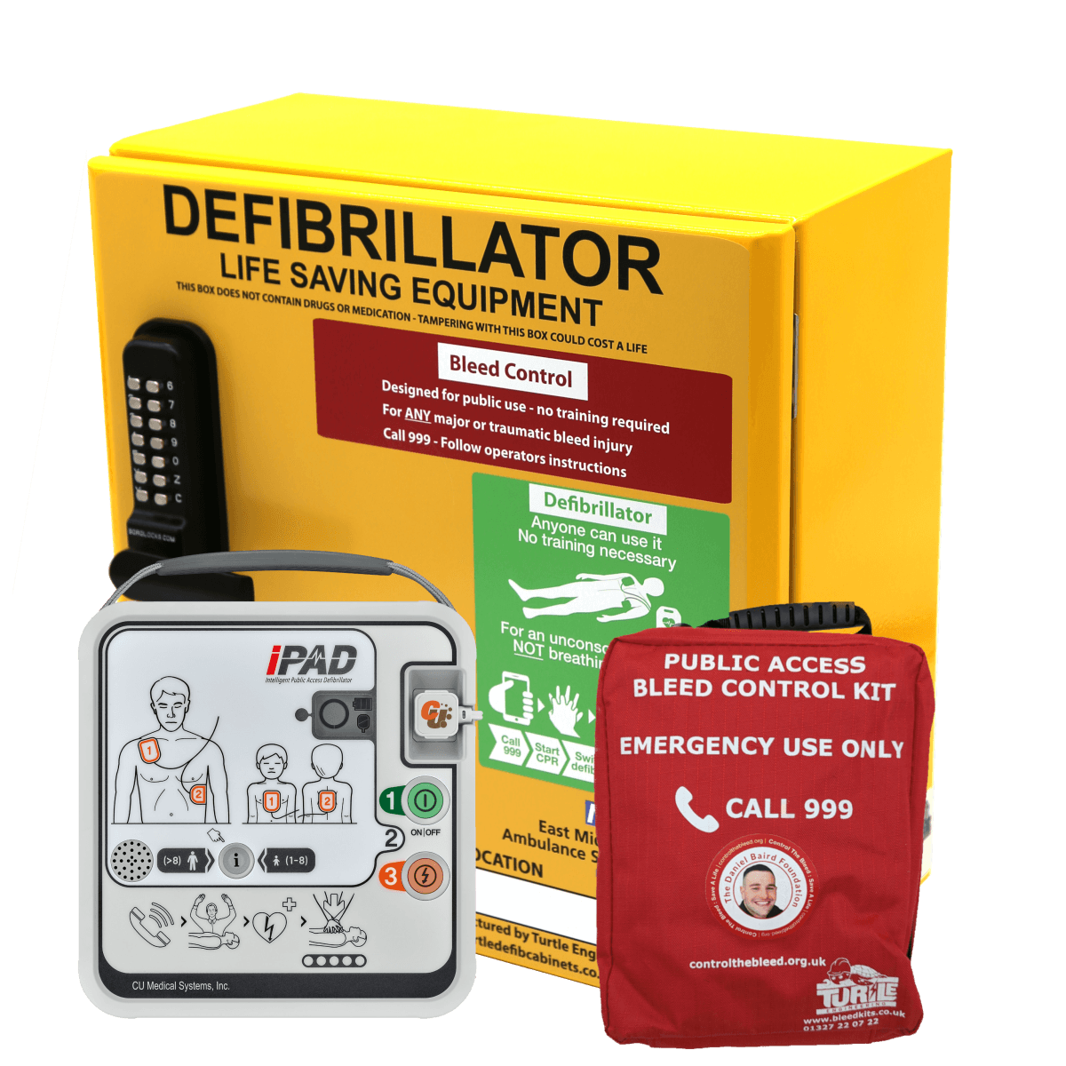 Defibrillator Cabinet, Heated, Locked, Small Sized, IPAD CU-SPR AED ...